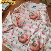 ست بلوز و شلوار طرح حیوانات نخ پنبه سایز ۴ و ۵ کد ۲۸