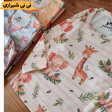 ست بلوز و شلوار طرح حیوانات نخ پنبه سایز ۴ و ۵ کد ۲۸