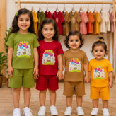 تیشرت شلوارک بالن بادکنکی بیسکویتی سایز ۳۵ و ۴۰ و ۴۵ کد ۳۶
