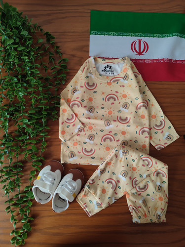 بلوز شلوار رنگین کمان سایز ۱ تا ۳ کد ۱۲۱ سیسمونی نوزادی تا یکسال