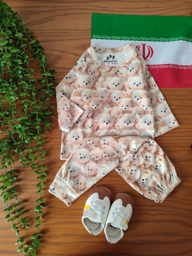 بلوز شلوار خرس ها سایز ۱ تا ۳ کد ۱۲۳ نوزادی سیسمونی تا یکسال