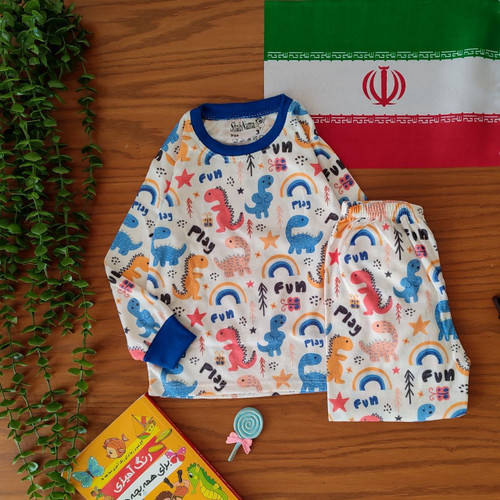 بلوز شلوار دایناسور های گوگولی سایز ۱ و ۲ و ۳ و ۴ کد ۱۶۲