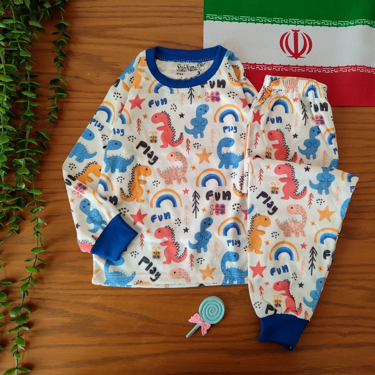 بلوز شلوار دایناسور های گوگولی سایز ۱ و ۲ و ۳ و ۴ کد ۱۶۲