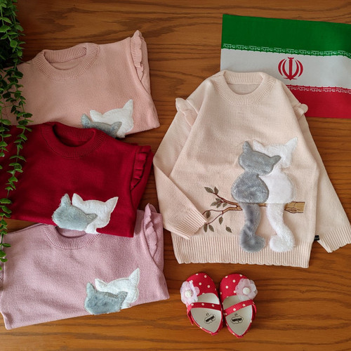 بافت گربه ها سایز ۳۵ ، ۴۰ ، ۴۵ ، ۵۰ ، ۵۵ کد ۱۸۱ دخترانه