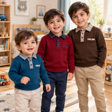 بافت یقه کتی سایز ۴۰ ، ۴۵ ، ۵۰ ، ۵۵ پسرانه کد ۱۸۲
